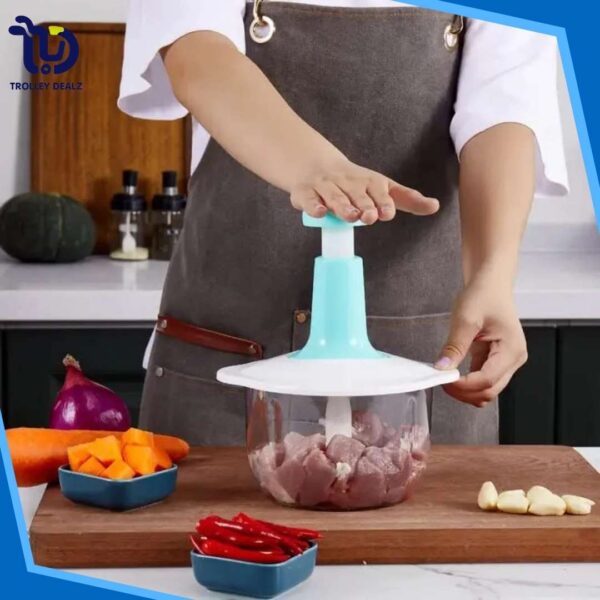 Manual Hand Chopper 1.5Lt Curved Stainless Steel Blades - Image 8