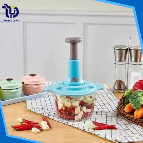 Manual Hand Chopper 1.5Lt Curved Stainless Steel Blades - Image 11