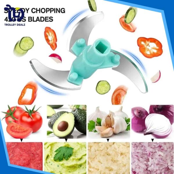 Manual Hand Chopper 1.5Lt Curved Stainless Steel Blades - Image 5