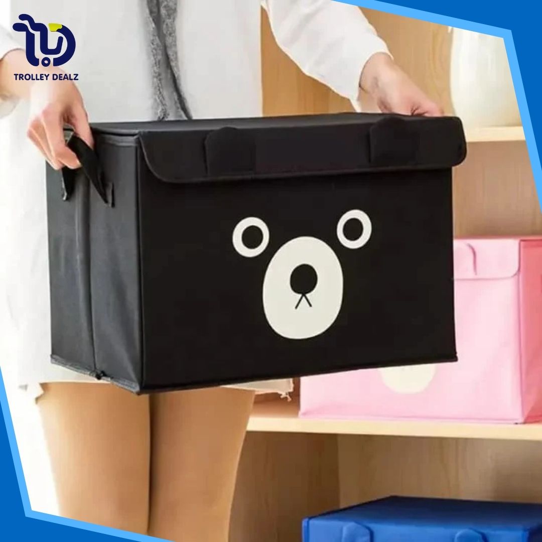 Cute Bear Foldable Storage Box – Multipurpose Organizer for Kids & Home - Image 3