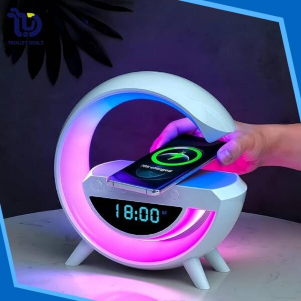 G Lamp Wireless Charger & Bluetooth Speaker Digital Alarm Clock - Image 10