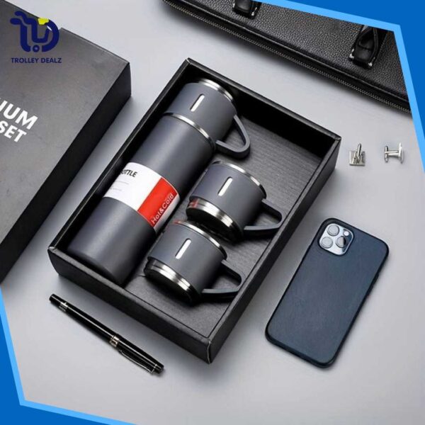 Vaccum Flask Bottle Set 500ml steel water bottle - temperature water bottle - vaccum bottle -stainless Steel Vacuum Insulated Thermos 500ml (3pcs) - Image 4