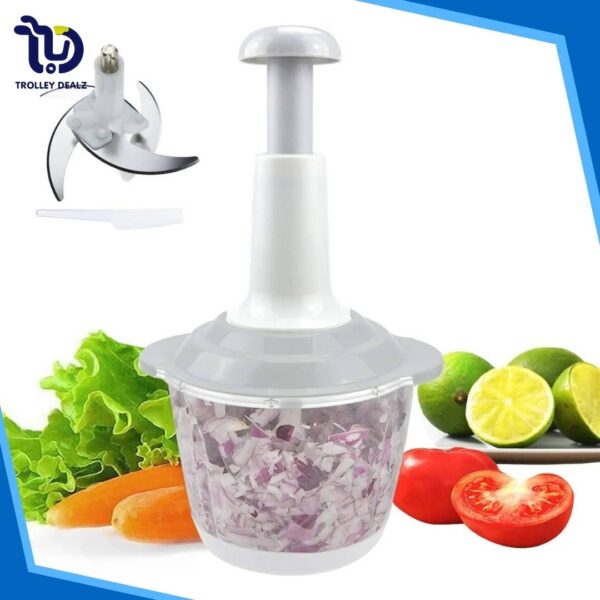 Manual Hand Chopper 1.5Lt Curved Stainless Steel Blades - Image 6
