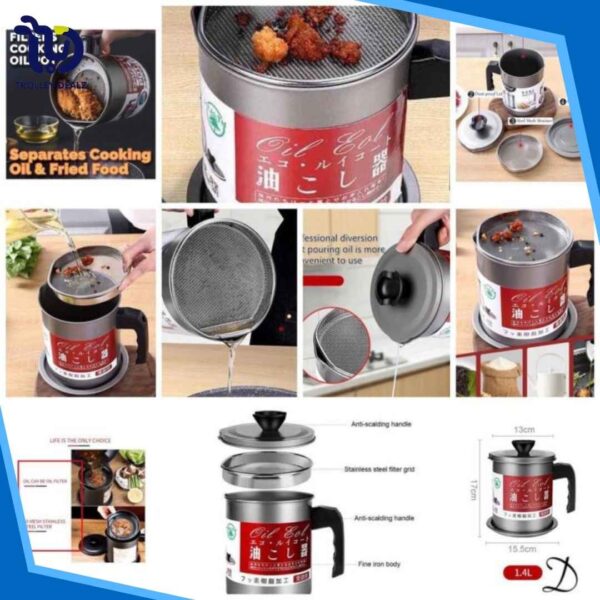 Oil Filter Storage Can with Strainer – Grease Separator & Fryer Oil Saver - Image 9