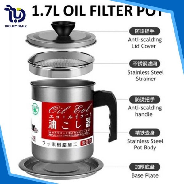 Oil Filter Storage Can with Strainer – Grease Separator & Fryer Oil Saver - Image 7