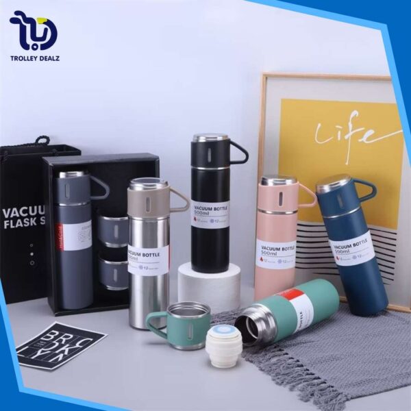 Vacuum Travel Bottle 500ml Stainless Steel Hot & Cold Water Bottle - Image 2
