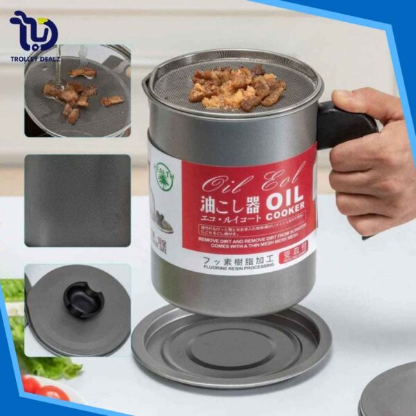 Oil Filter Storage Can with Strainer – Grease Separator & Fryer Oil Saver - Image 2