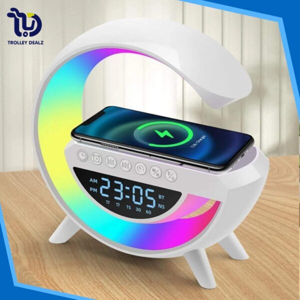 G Lamp Wireless Charger & Bluetooth Speaker Digital Alarm Clock - Image 2