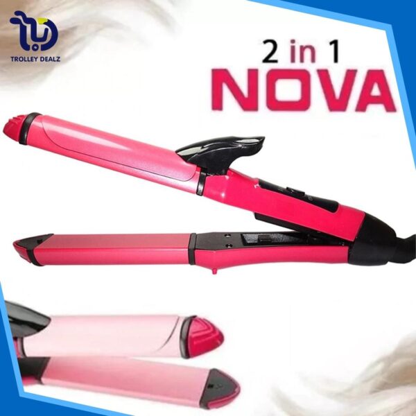Nova Professional 2 In 1 Hair Straightener & Curler Women Hair Styler Hair Beauty - Image 9
