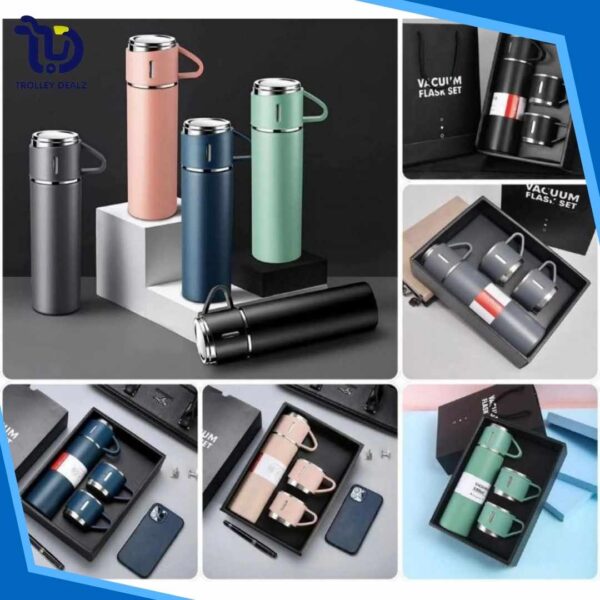 Vaccum Flask Bottle Set 500ml steel water bottle - temperature water bottle - vaccum bottle -stainless Steel Vacuum Insulated Thermos 500ml (3pcs)