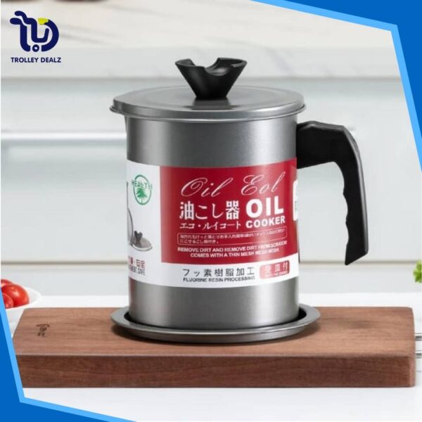 Oil Filter Storage Can with Strainer – Grease Separator & Fryer Oil Saver - Image 4