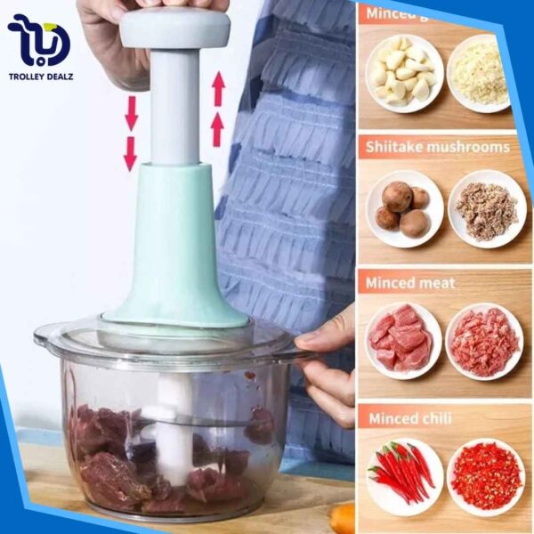 Manual Hand Chopper 1.5Lt Curved Stainless Steel Blades - Image 7