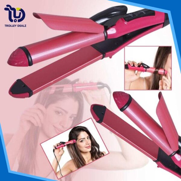 Nova Professional 2 In 1 Hair Straightener & Curler Women Hair Styler Hair Beauty - Image 13