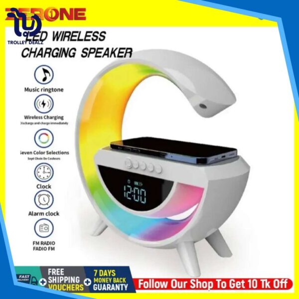 G Lamp Wireless Charger & Bluetooth Speaker Digital Alarm Clock - Image 9