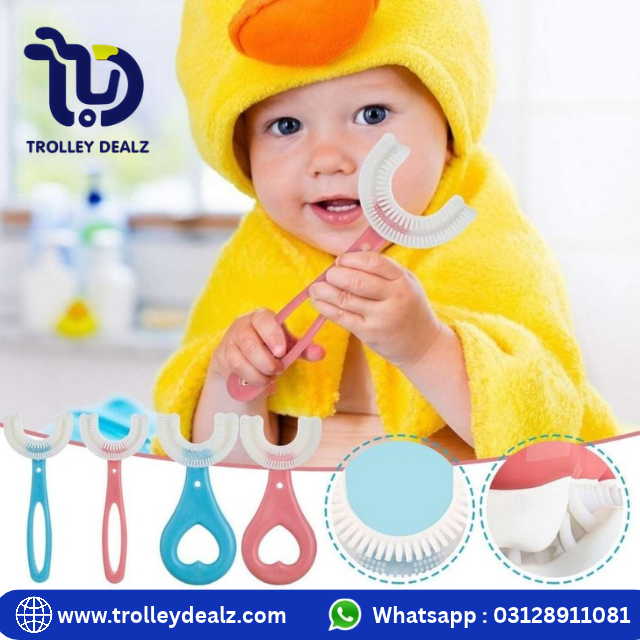 Pack Of 2 Baby Silicone Soft Tooth Brush For Kids 360° U Shape Tooth Brush - Image 6