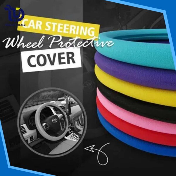 Car Silicone Steering Wheel Cover Four seasons Universal Elastic Glove Cover Texture Soft Multi Color Auto Decoration Accessories - Image 2