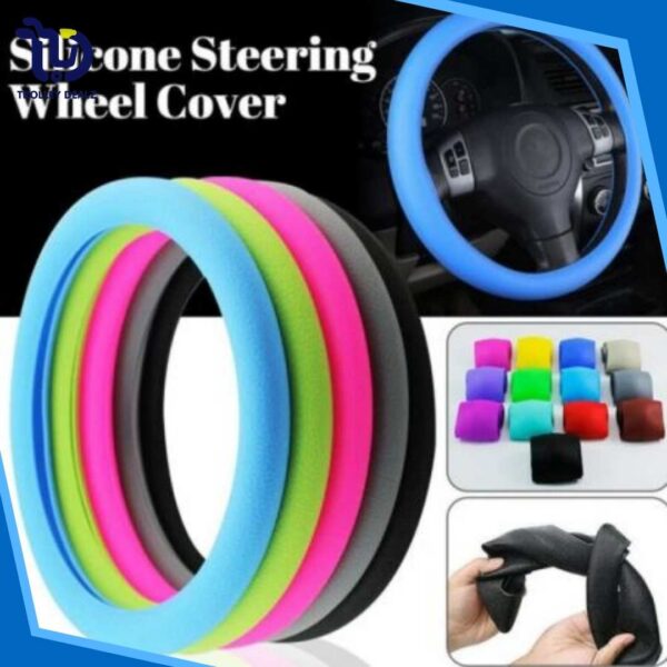 Car Silicone Steering Wheel Cover Four seasons Universal Elastic Glove Cover Texture Soft Multi Color Auto Decoration Accessories - Image 3