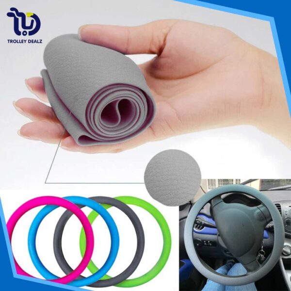 Car Silicone Steering Wheel Cover Four seasons Universal Elastic Glove Cover Texture Soft Multi Color Auto Decoration Accessories - Image 4