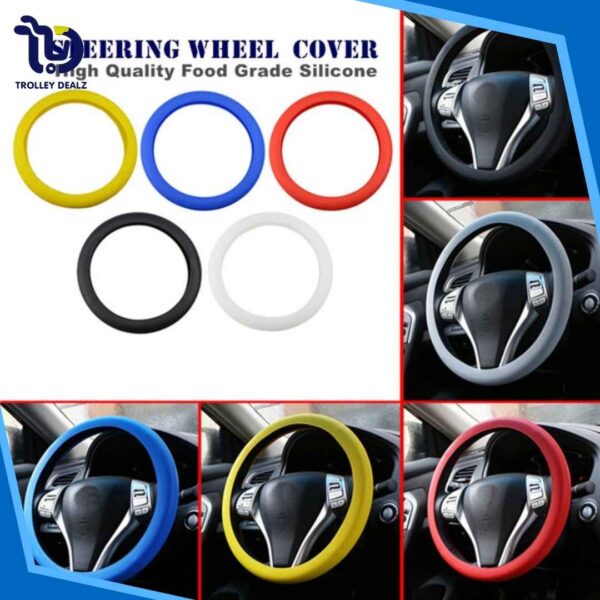 Car Silicone Steering Wheel Cover Four seasons Universal Elastic Glove Cover Texture Soft Multi Color Auto Decoration Accessories - Image 5