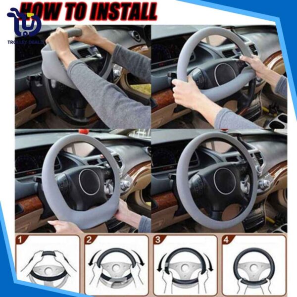 Car Silicone Steering Wheel Cover Four seasons Universal Elastic Glove Cover Texture Soft Multi Color Auto Decoration Accessories - Image 6