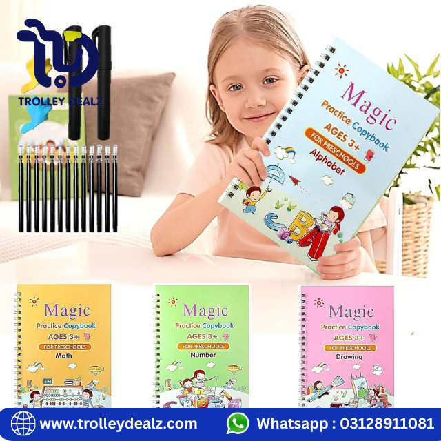 Magic Practice Copybook Set – Reusable Handwriting Workbook for Kids (4 Pack) - Image 7